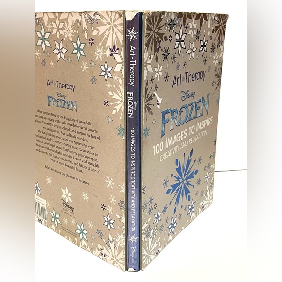 Set of 2 Hard Cover Disney Art Therapy Coloring Book. Disney Princess & Frozen. - Picture 4 of 14